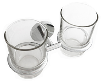 Frisco Ultima Single Or Double Glass Tumbler And Holders, Chrome Finish - 80010-CP